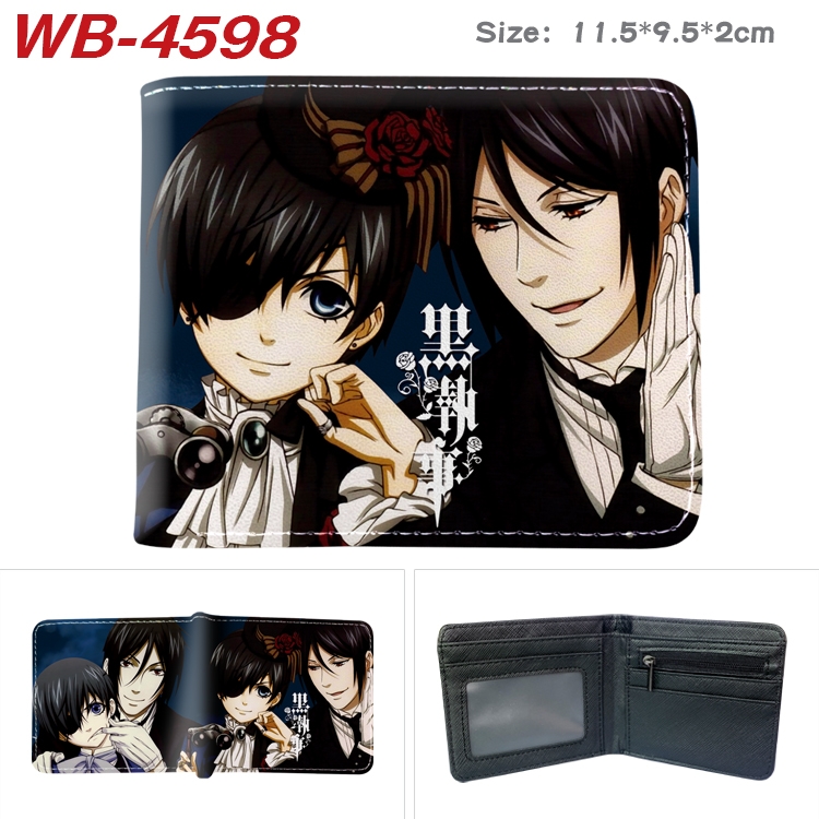 Kuroshitsuji Animation color PU leather half fold wallet 11.5X9X2CM WB-4598A