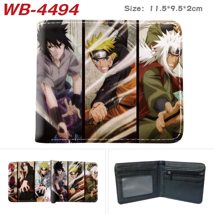 Naruto Animation color PU leather half fold wallet 11.5X9X2CM WB-4494A