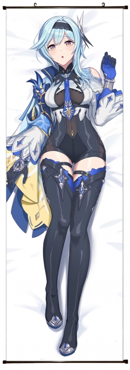 Genshin Impact Anime black Plastic rod Cloth painting Wall Scroll 60X170CM