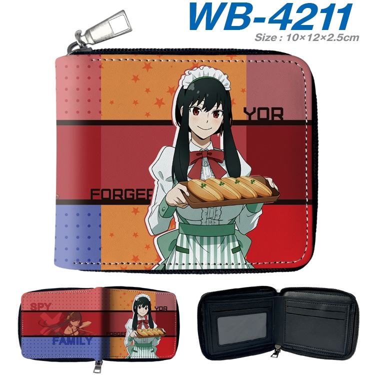 SPY×FAMILY Anime full-color short full zip two fold wallet 10x12x2.5cm WB-4211A