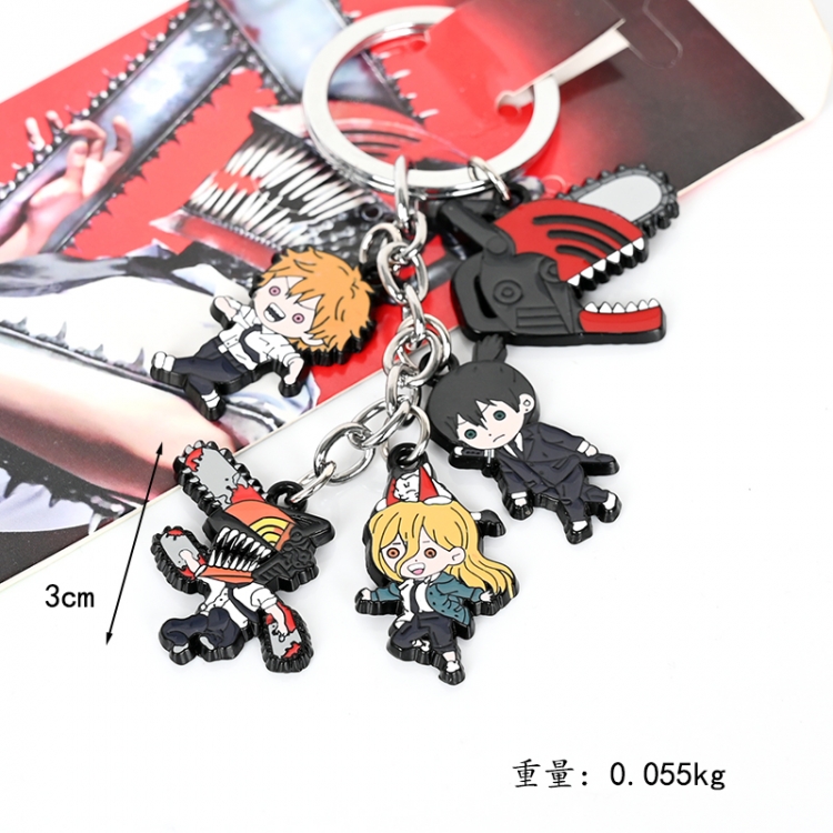 Chainsaw man Animation cartoon series burning key chain schoolbag pendant
