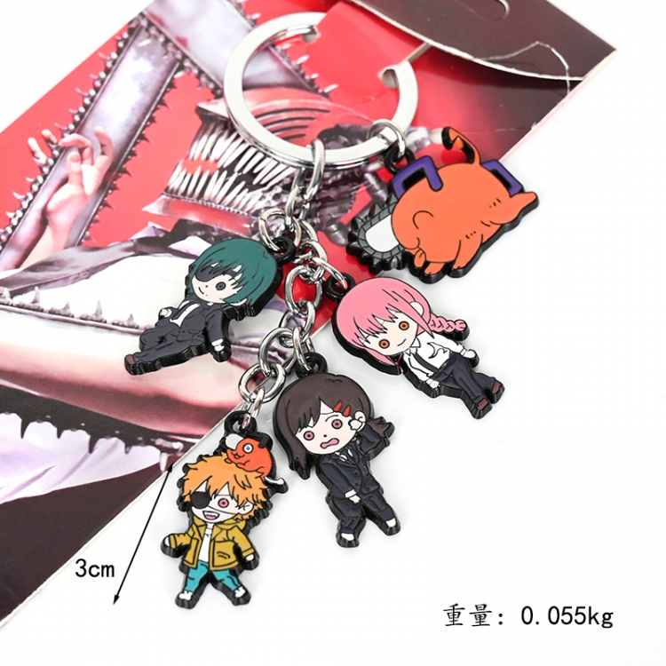 Chainsaw man Animation cartoon series burning key chain schoolbag pendant