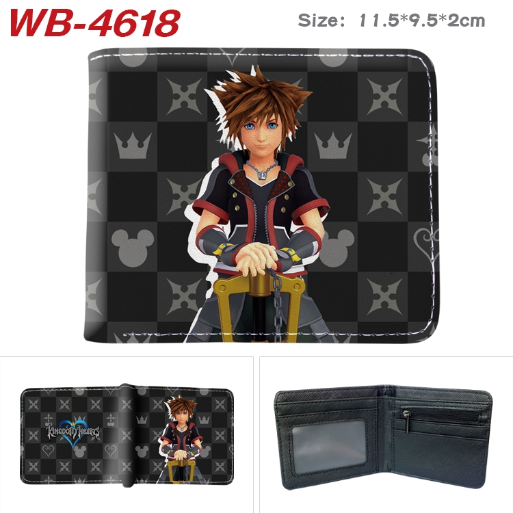 kingdom hearts Animation color PU leather half fold wallet 11.5X9X2CM WB-4618A