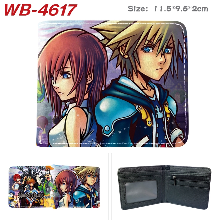 kingdom hearts Animation color PU leather half fold wallet 11.5X9X2CM WB-4617A