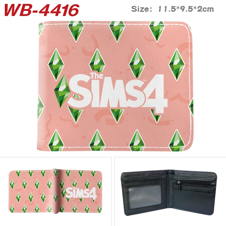 SimCity Animation color PU leather half fold wallet 11.5X9X2CM WB-4416A