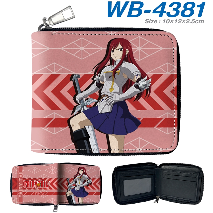Fairy tail Anime full-color short full zip two fold wallet 10x12x2.5cm WB-4381A