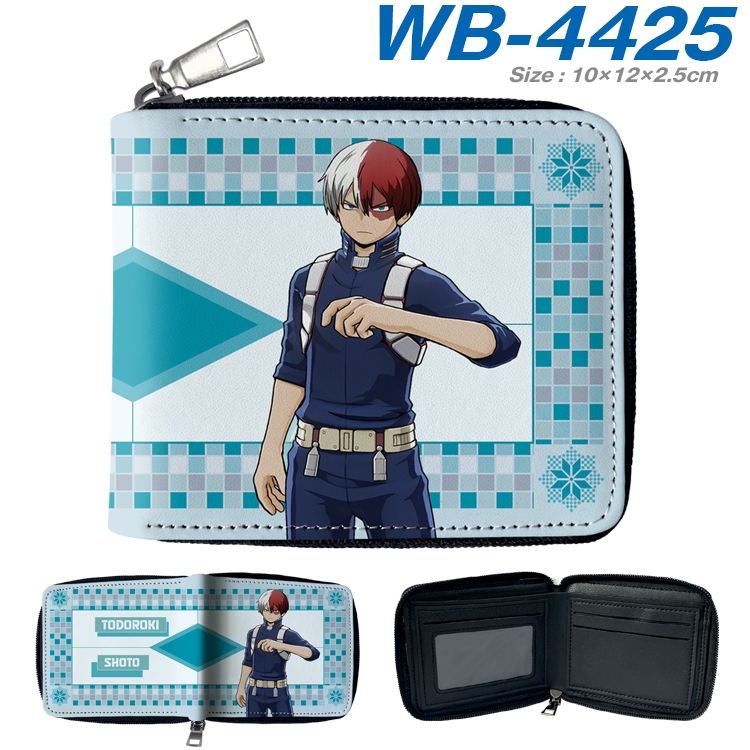 My Hero Academia Anime full-color short full zip two fold wallet 10x12x2.5cm WB-4425A
