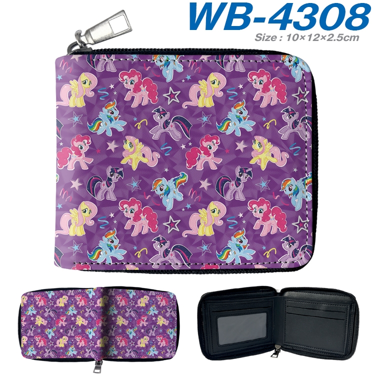 My Little Pony Anime full-color short full zip two fold wallet 10x12x2.5cm WB-4308A