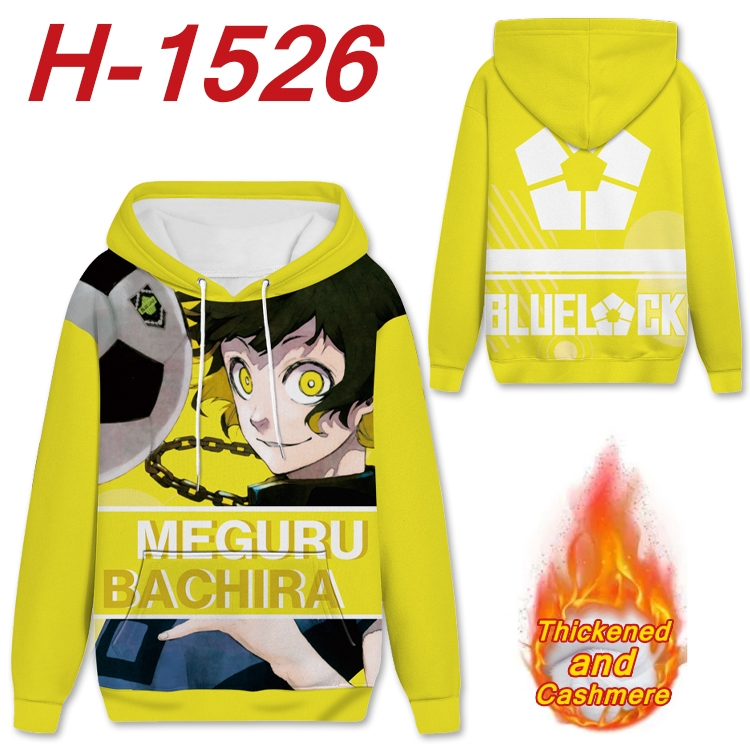 BLUE LOCK Anime plus velvet padded pullover hooded sweater from S to 4XL H-1526