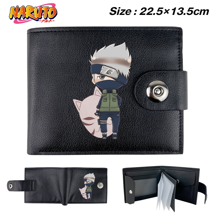 Naruto Animation snap fastener black pickup bag wallet 22.5X13.5CM