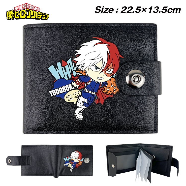 My Hero Academia Animation snap fastener black pickup bag wallet 22.5X13.5CM
