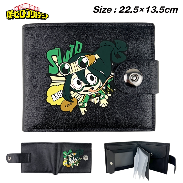 My Hero Academia Animation snap fastener black pickup bag wallet 22.5X13.5CM