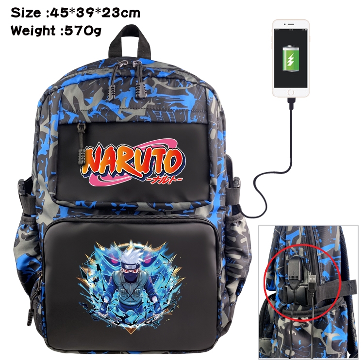 Naruto Anime waterproof nylon camouflage backpack School Bag 45X39X23CM