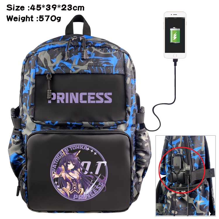 Date-A-Live Anime waterproof nylon camouflage backpack School Bag 45X39X23CM