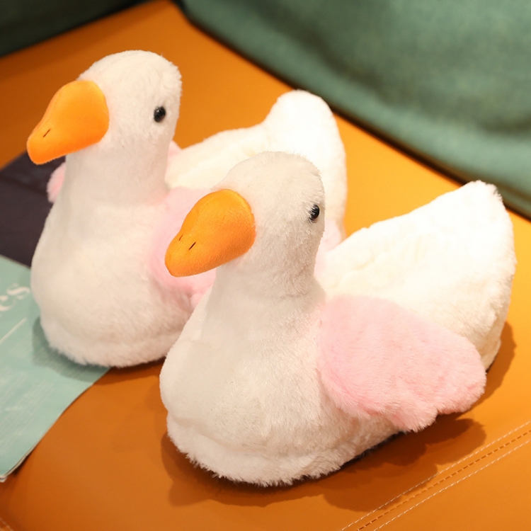 big white goose All inclusive slippers Cartoon plush cotton slippers Indoor anti-skid thermal insulation price for 2 pai
