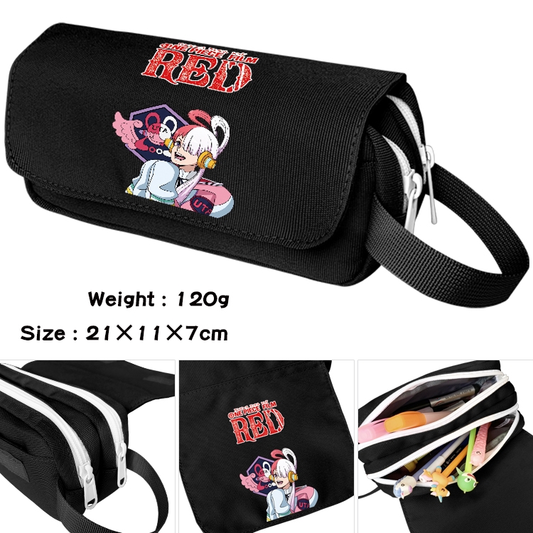 One Piece Anime waterproof canvas portable double-layer pencil bag cosmetic bag 21x11x7cm