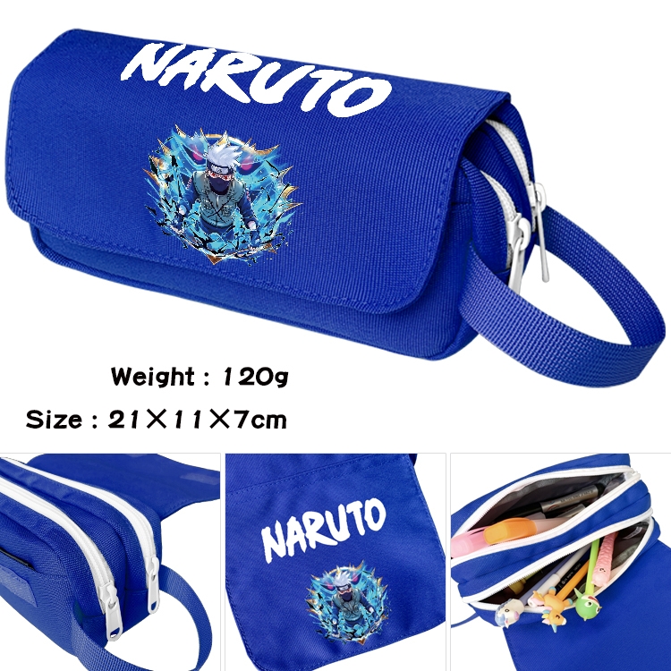 Naruto Anime waterproof canvas portable double-layer pencil bag cosmetic bag 21x11x7cm