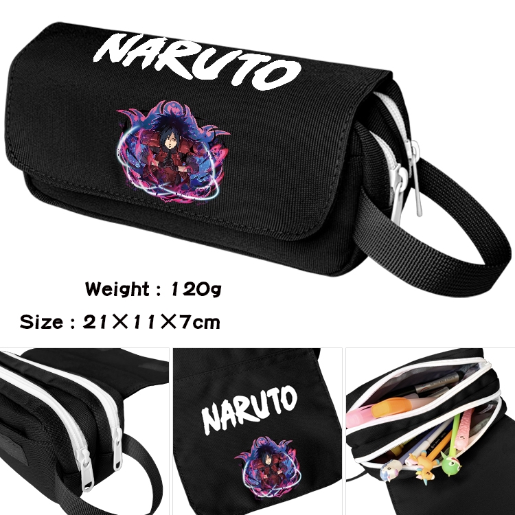 Naruto Anime waterproof canvas portable double-layer pencil bag cosmetic bag 21x11x7cm