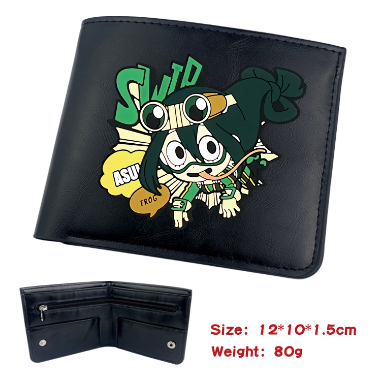 My Hero Academia Animation soft leather inner buckle black leather wallet 12X10X1.5CM