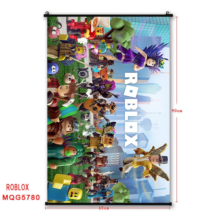 Robllox Anime black Plastic rod Cloth painting Wall Scroll 60X90CM MQG-5780