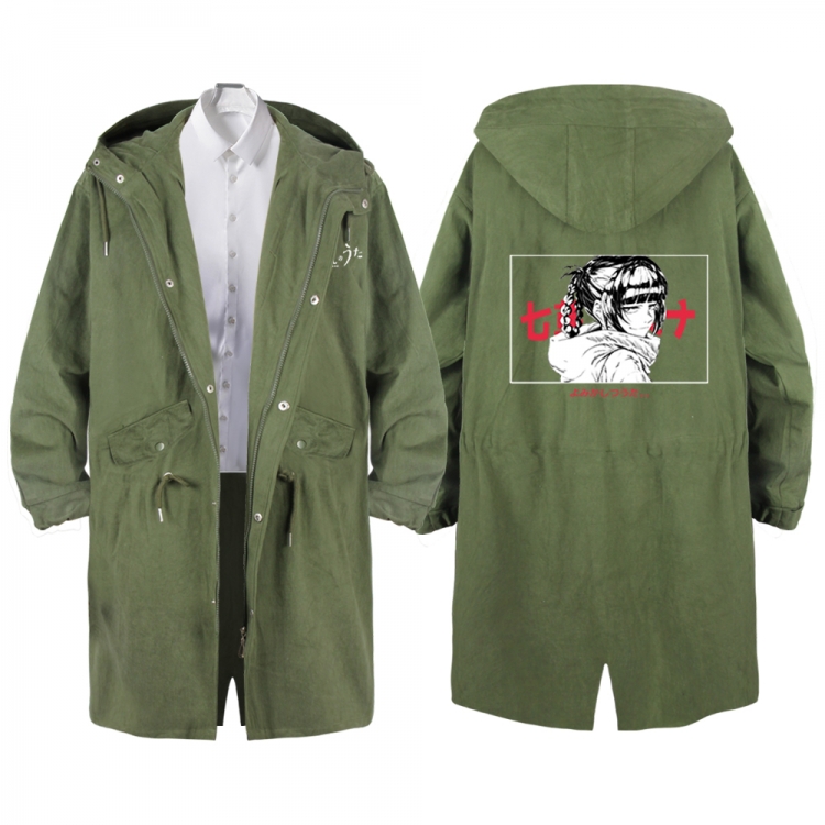 Call of the Night Anime Peripheral Hooded Long Windbreaker Jacket from S to 3XL