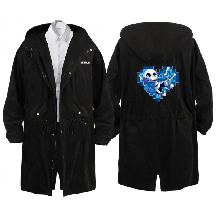 Undertale Anime Peripheral Hooded Long Windbreaker Jacket from S to 3XL