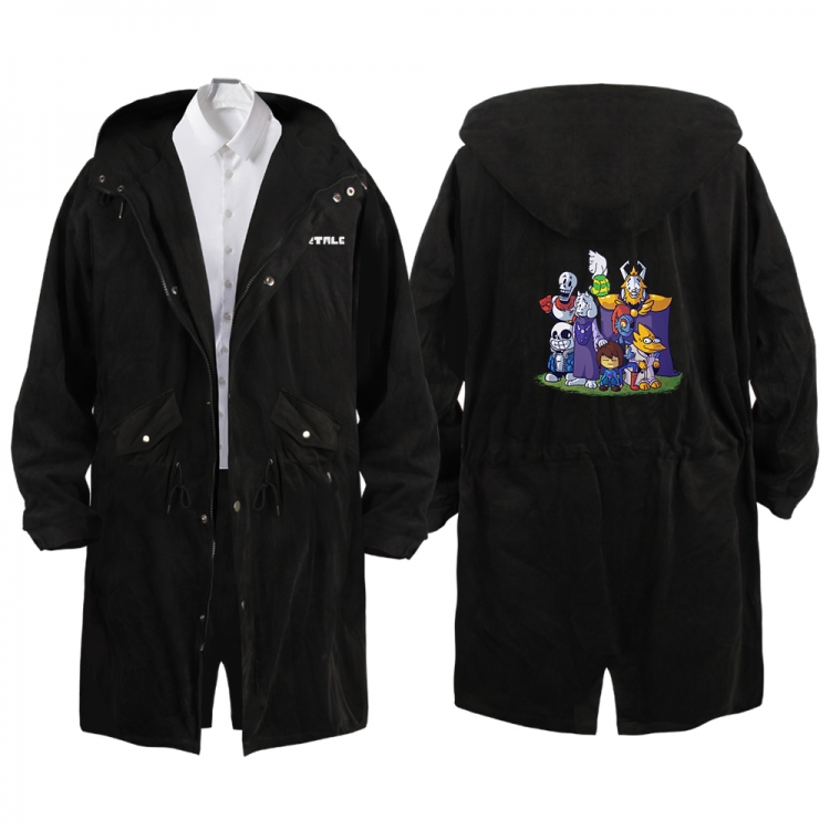 Undertale Anime Peripheral Hooded Long Windbreaker Jacket from S to 3XL