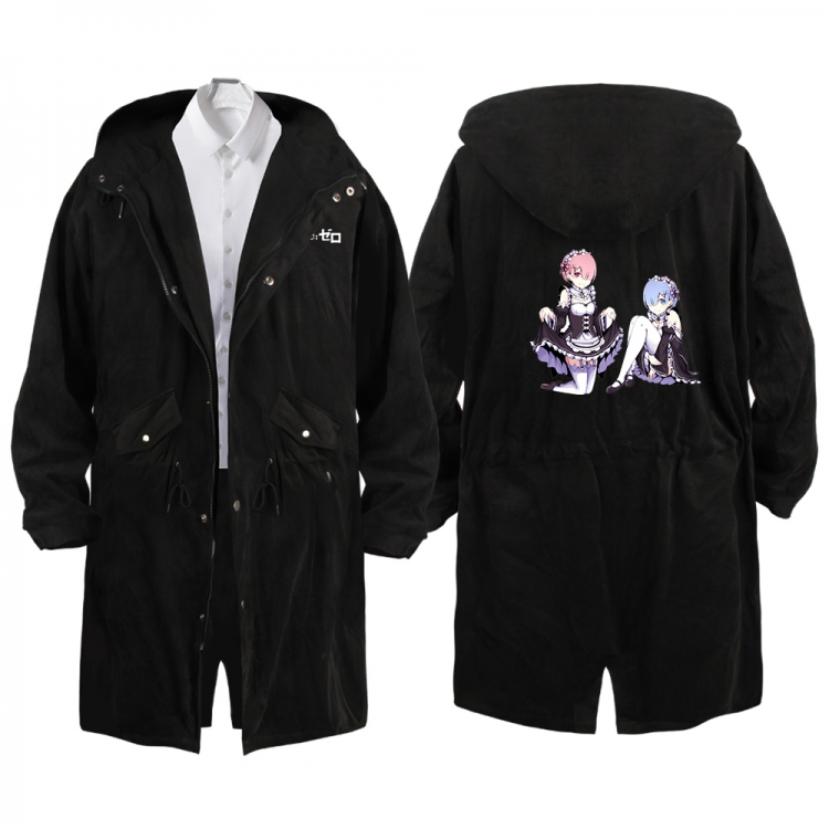 Re:Zero kara Hajimeru Isekai Seikatsu Anime Peripheral Hooded Long Windbreaker Jacket from S to 3XL