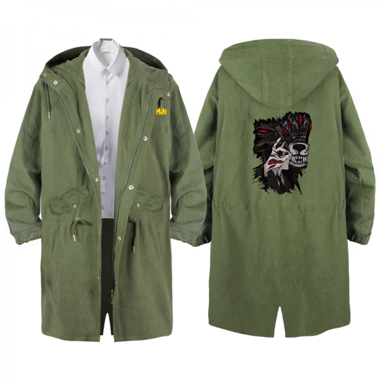 Chainsaw man Anime Peripheral Hooded Long Windbreaker Jacket from S to 3XL