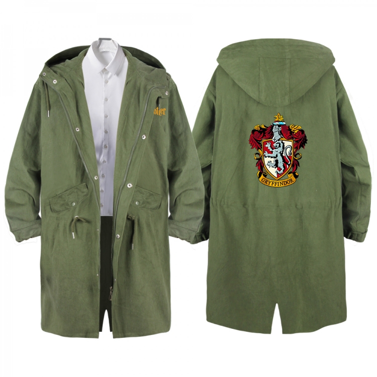 Harry Potter Anime Peripheral Hooded Long Windbreaker Jacket from S to 3XL
