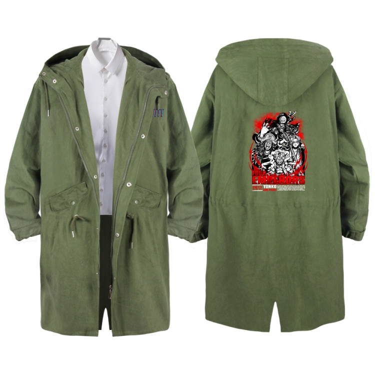 One Piece Anime Peripheral Hooded Long Windbreaker Jacket from S to 3XL