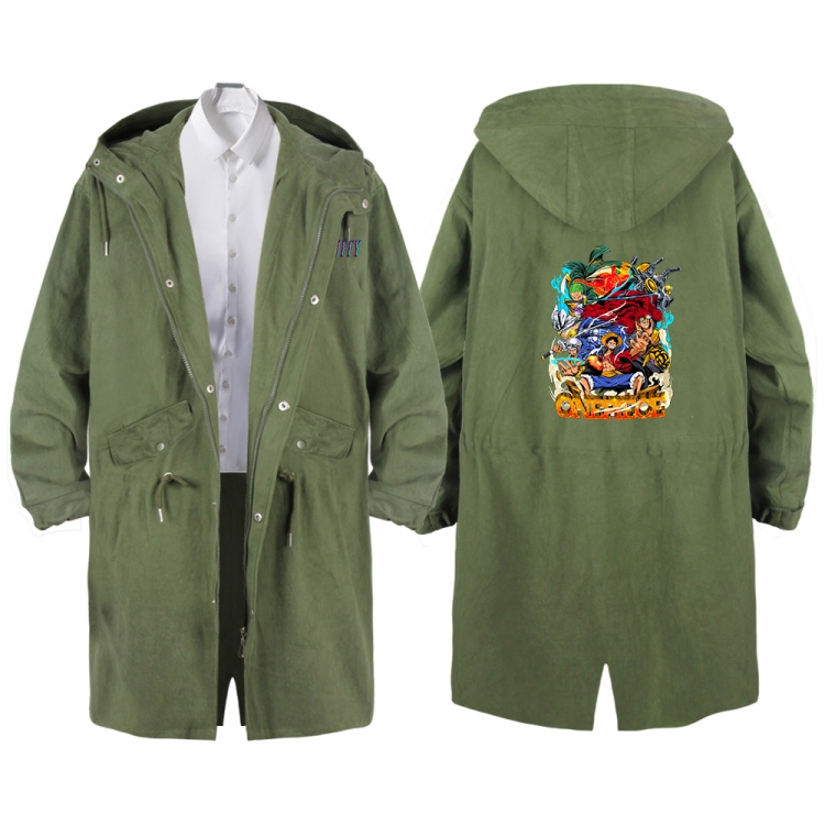 One Piece Anime Peripheral Hooded Long Windbreaker Jacket from S to 3XL