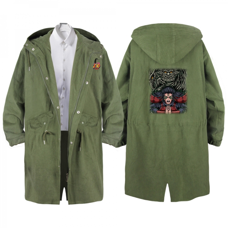 Naruto Anime Peripheral Hooded Long Windbreaker Jacket from S to 3XL