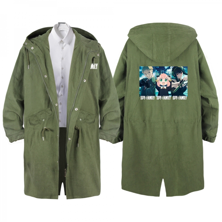 SPY×FAMILY Anime Peripheral Hooded Long Windbreaker Jacket from S to 3XL