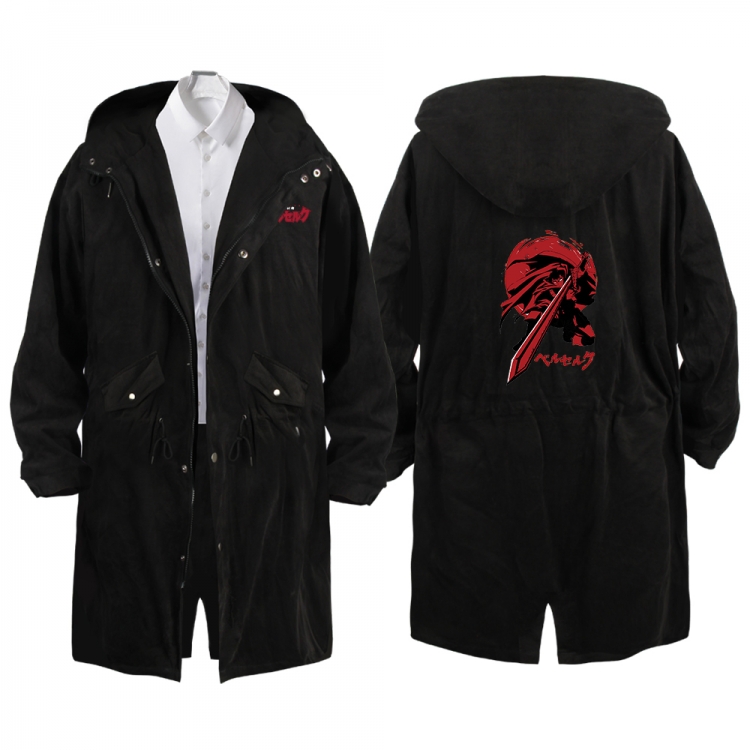 BERSERK Anime Peripheral Hooded Long Windbreaker Jacket from S to 3XL