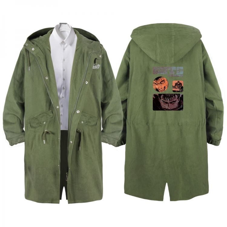 BERSERK Anime Peripheral Hooded Long Windbreaker Jacket from S to 3XL