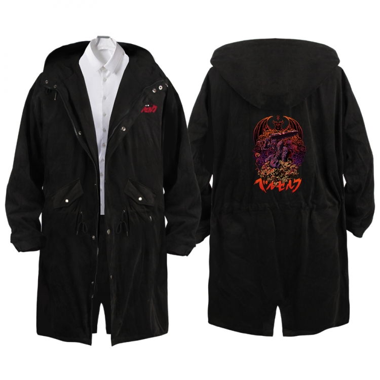 BERSERK Anime Peripheral Hooded Long Windbreaker Jacket from S to 3XL