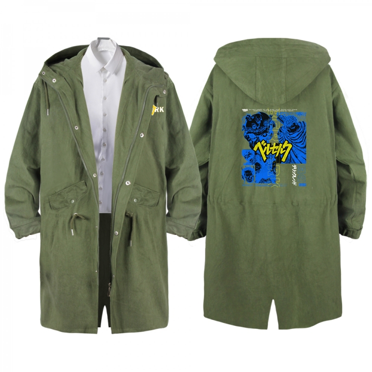 BERSERK Anime Peripheral Hooded Long Windbreaker Jacket from S to 3XL