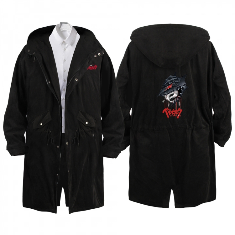 BERSERK Anime Peripheral Hooded Long Windbreaker Jacket from S to 3XL