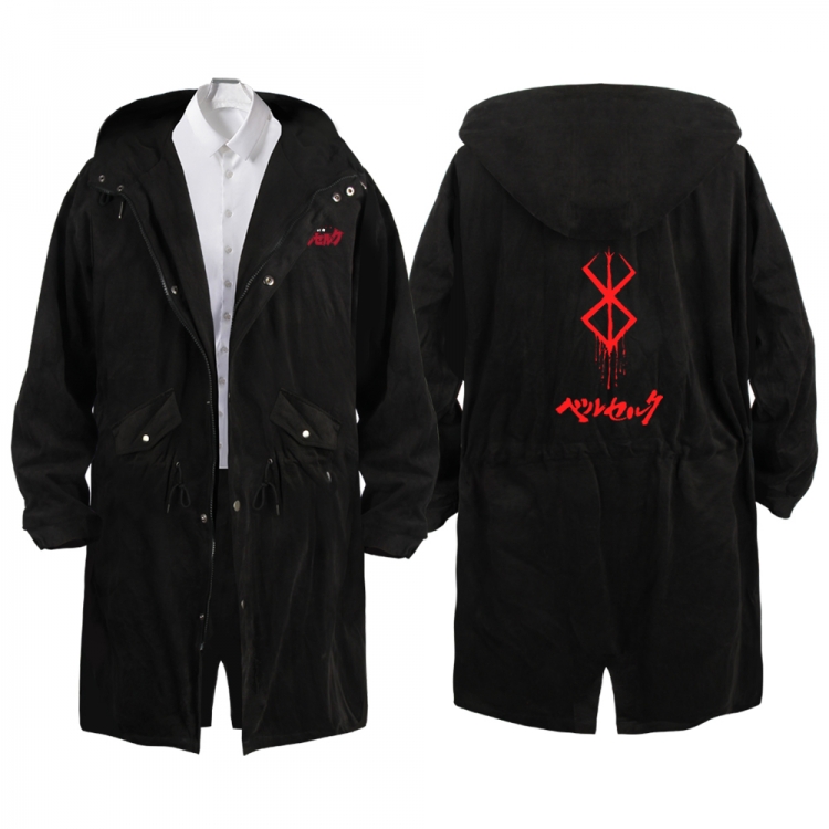 BERSERK Anime Peripheral Hooded Long Windbreaker Jacket from S to 3XL