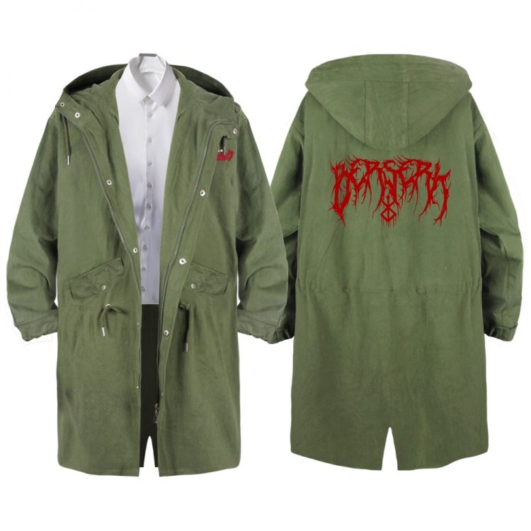 BERSERK Anime Peripheral Hooded Long Windbreaker Jacket from S to 3XL