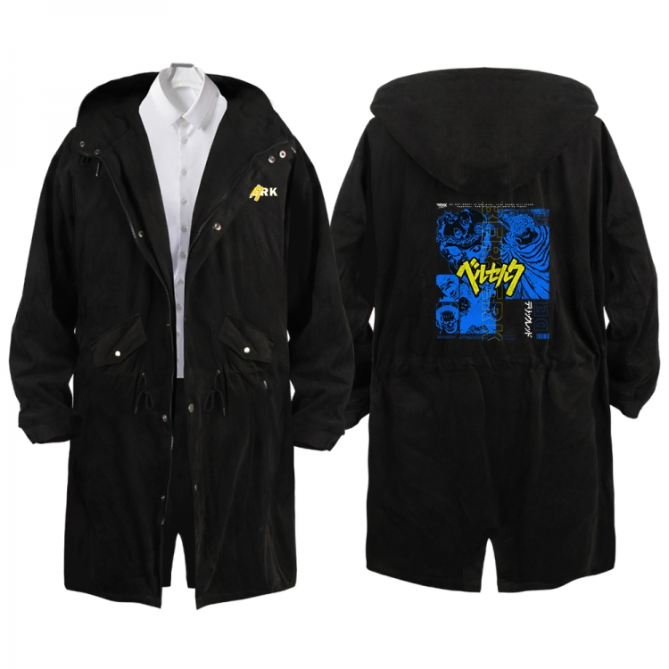 BERSERK Anime Peripheral Hooded Long Windbreaker Jacket from S to 3XL