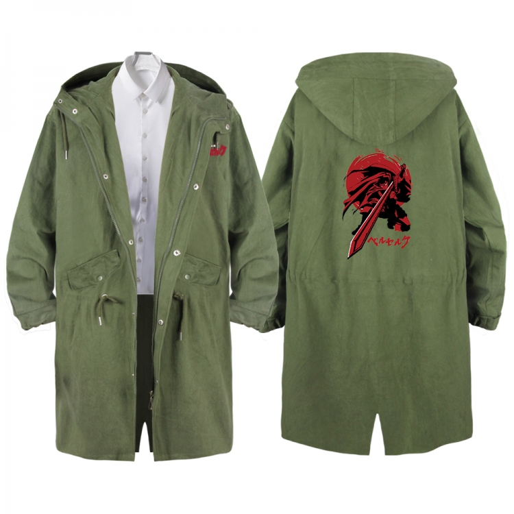 BERSERK Anime Peripheral Hooded Long Windbreaker Jacket from S to 3XL
