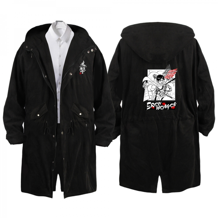 Shingeki no Kyojin Anime Peripheral Hooded Long Windbreaker Jacket from S to 3XL