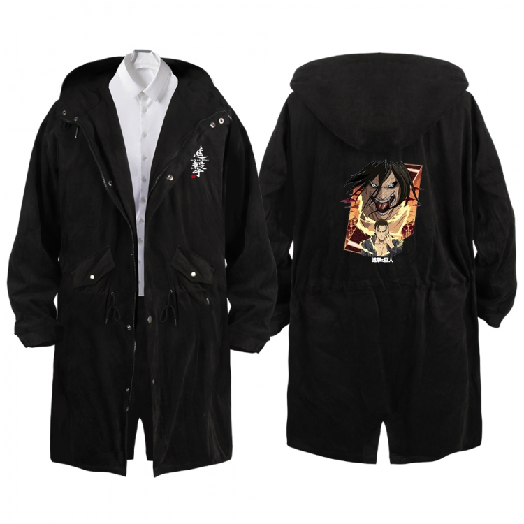 Shingeki no Kyojin Anime Peripheral Hooded Long Windbreaker Jacket from S to 3XL