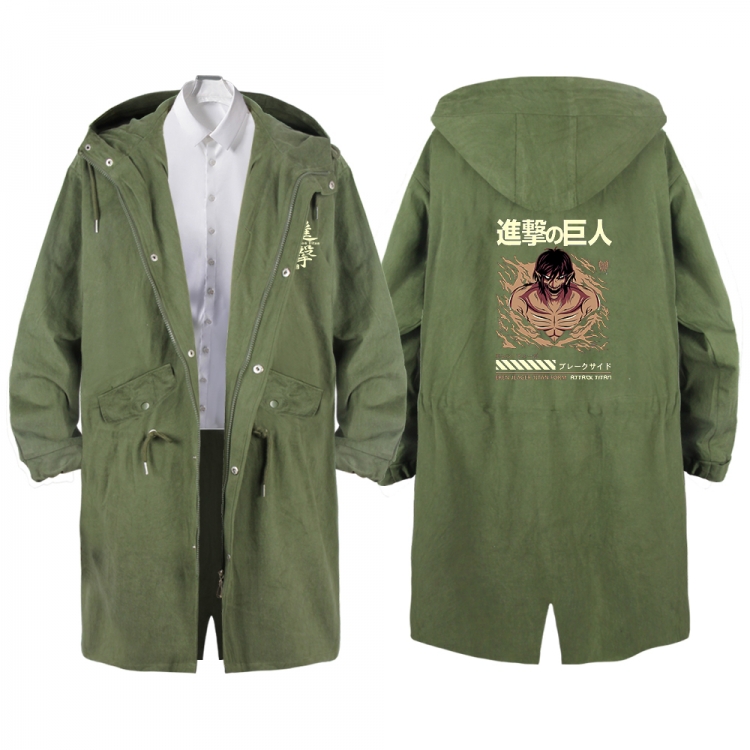 Shingeki no Kyojin Anime Peripheral Hooded Long Windbreaker Jacket from S to 3XL