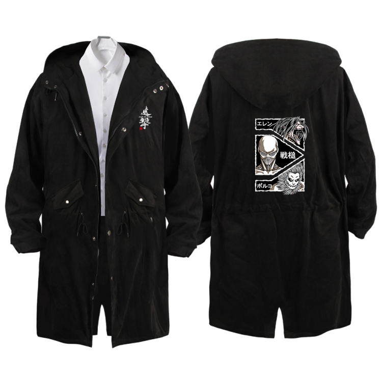 Shingeki no Kyojin Anime Peripheral Hooded Long Windbreaker Jacket from S to 3XL
