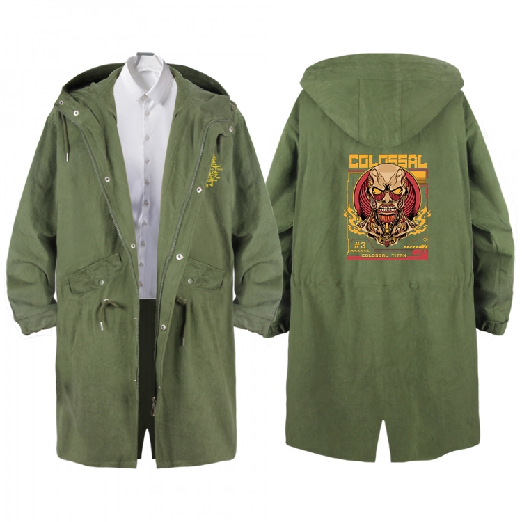 Shingeki no Kyojin Anime Peripheral Hooded Long Windbreaker Jacket from S to 3XL