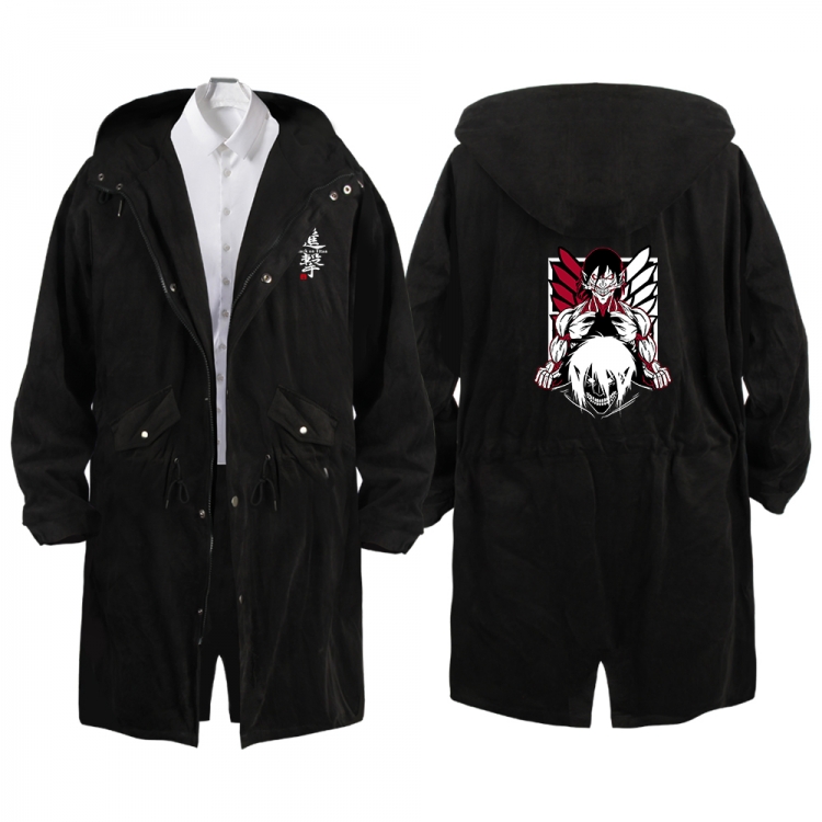 Shingeki no Kyojin Anime Peripheral Hooded Long Windbreaker Jacket from S to 3XL