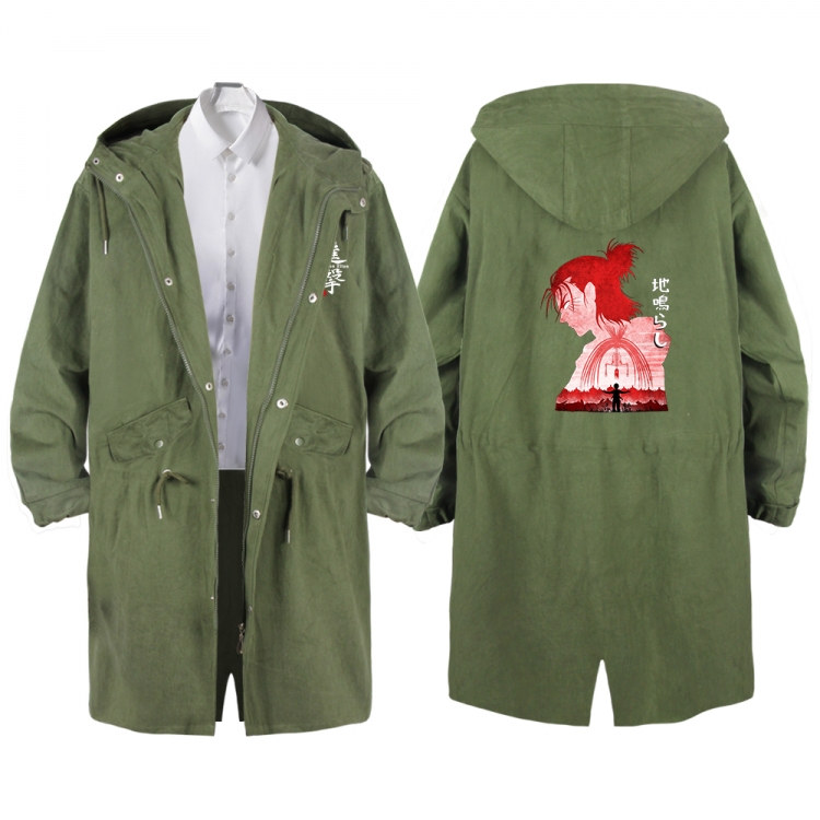 Shingeki no Kyojin Anime Peripheral Hooded Long Windbreaker Jacket from S to 3XL
